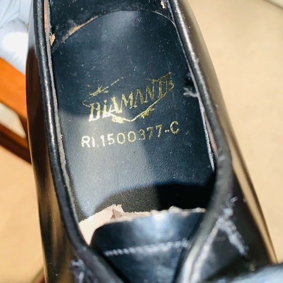 Diamanté Black Leather Derby Shoes. - Picture 14 of 15